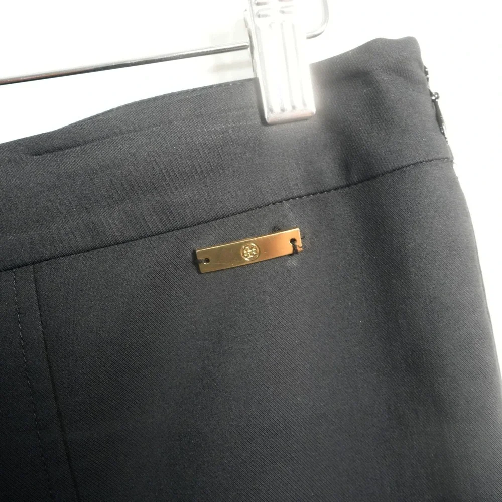 Tory Burch Dress Pants Womens 10 Black Side Zip Slim Tapered Office Professional